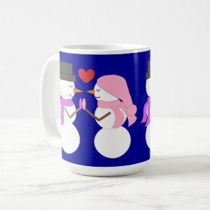 Taza De Café Amor y Snowpeople: Dark Blue