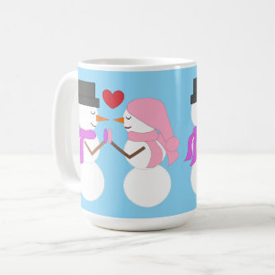 Taza De Café Amor y Snowpeople: Light Blue