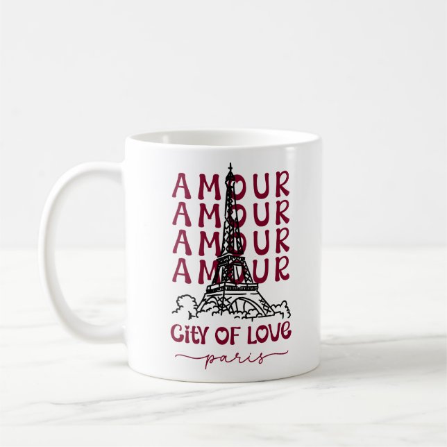 Taza De Café Amour City of Love Paris – Eiffel Tower (Izquierda)