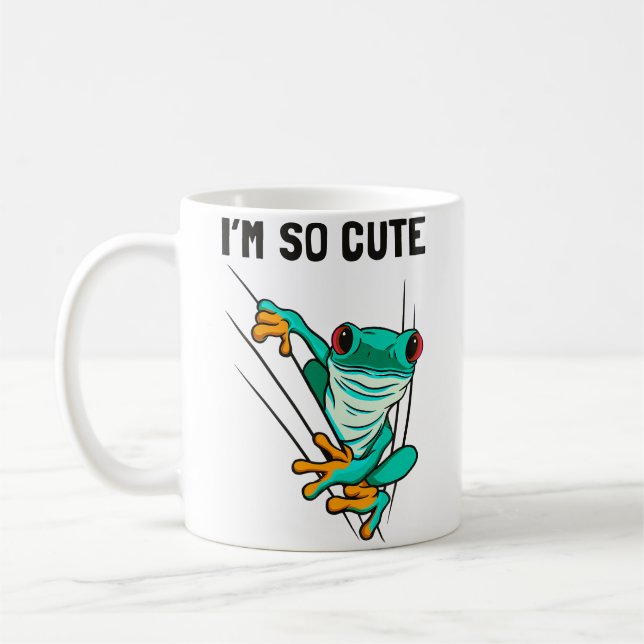 Taza De Café Amphibian Lurche Cute Green Frog (Izquierda)