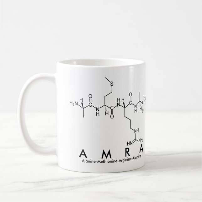 Taza De Café Amra peptide name mug (Izquierda)