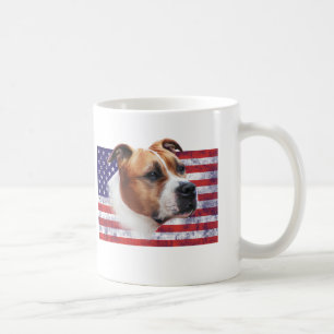 Taza De Café AmStaff EE.UU. flag grunge //TAZA CUP
