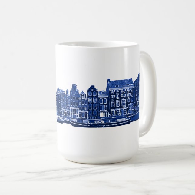 Taza De Café Ámsterdam con estilo de software Delfware azul (Anverso derecho)