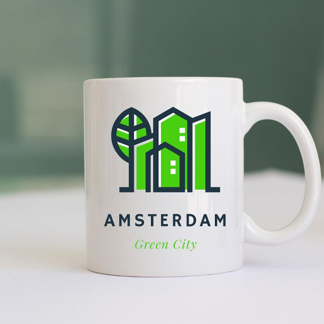 Taza De Café Amsterdam Holanda Holanda Holanda Green City (Subido por el creador)