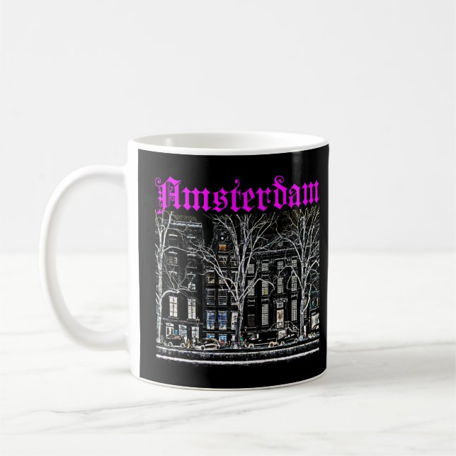 Taza De Café Amsterdam Holanda Países Bajos Viajes Coches Trees (Izquierda)