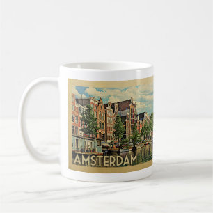 Taza De Café Amsterdam Holland Viajes de época