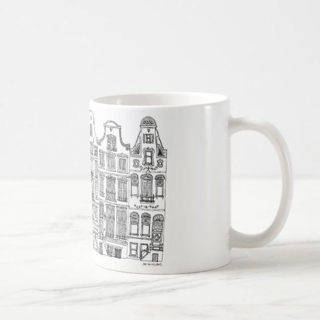 Taza De Café Amsterdam houses on a mug. (Derecha)