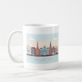 Taza De Café Ámsterdam Países Bajos Damrak Pastel Travel Design