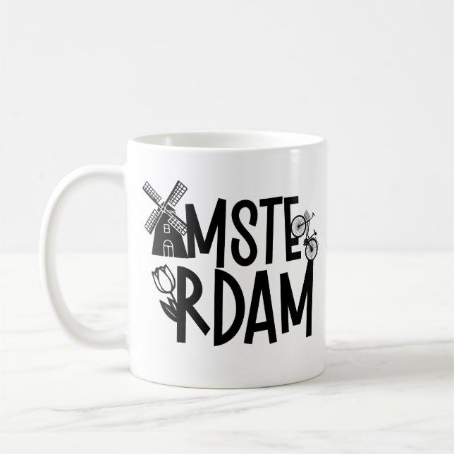 Taza De Café Amsterdam Países Bajos Viaje  (Izquierda)