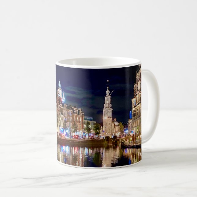 Taza De Café Amsterdam por la noche café mug (Anverso derecho)
