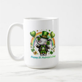 Taza De Café Amuleto de Elefante Arcoíris Afortunado