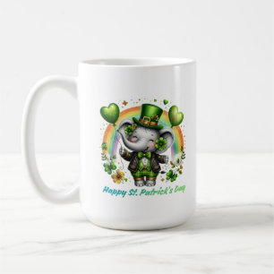 Taza De Café Amuleto de Elefante Arcoíris Afortunado