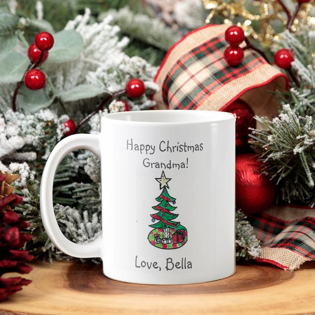 Taza De Café Añada el regalo de los Navidades de arte de su hij (Subido por el creador)
