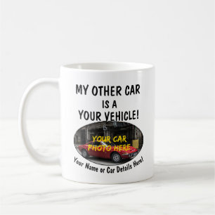 Taza De Café Añade tu nombre de foto de auto, texto, mi otro au