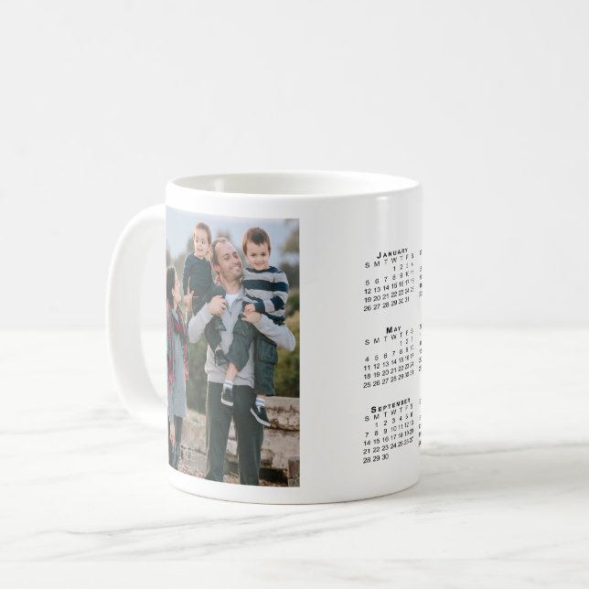 Taza De Café Añadir el calendario de su Personalizado fotográfi (Anverso izquierdo)