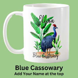 Taza De Café Añadir el nombre Blue Cassowary Australian Bird An