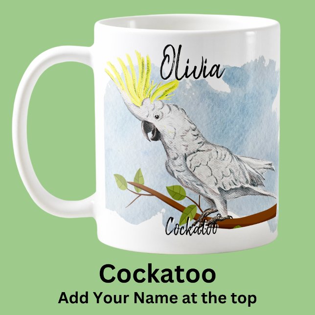 Taza De Café Añadir el nombre Cockatoo Animal nativo australian (Subido por el creador)
