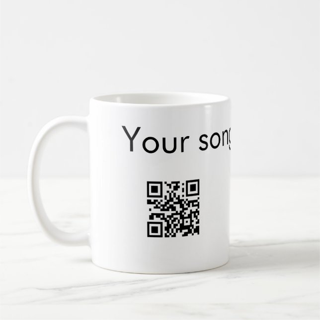 Taza De Café Añadir el nombre de la canción aquí q r código aña (Izquierda)