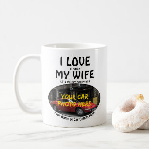 Taza De Café Añadir el nombre de la foto de tu auto, texto, me