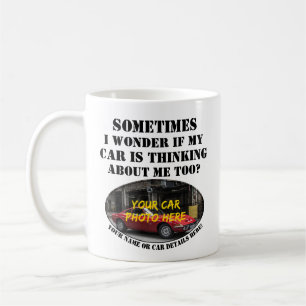 Taza De Café Añadir el nombre de la foto del coche, el texto, p