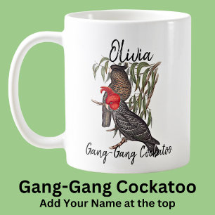 Taza De Café Añadir el nombre Gang-Gang Cockatoo Australian Bir