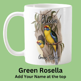 Taza De Café Añadir el nombre Green Rosella Australian Bird Ani