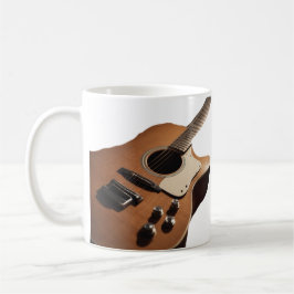 Taza De Café Añadir el nombre texto guitarra acústica marrón ed