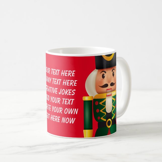 Taza De Café Añadir el texto brillante ilustracion nutcracker R (Anverso derecho)