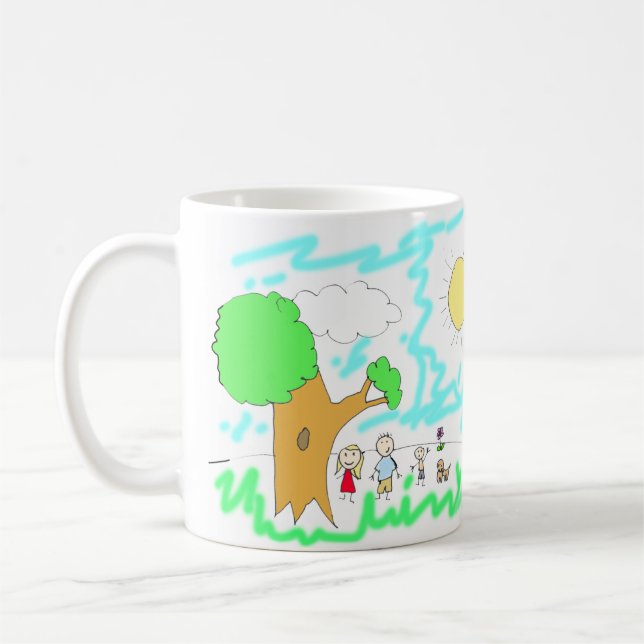 Taza De Café Añadir la ilustración de su hijo a esto (Izquierda)