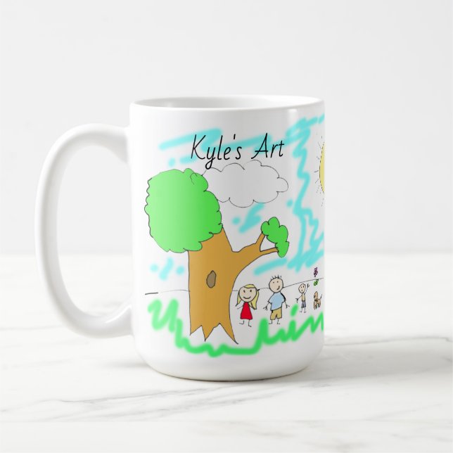 Taza De Café Añadir la ilustración de su hijo a esto (Izquierda)