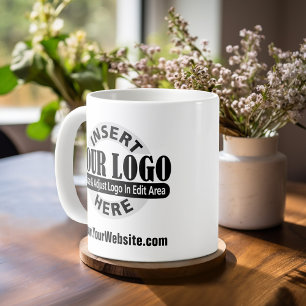 Taza De Café Añadir logotipo de empresa con texto - Mínimo