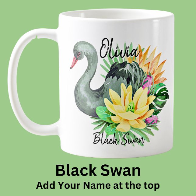 Taza De Café Añadir nombre a ave animal australiana de cisne ne (Subido por el creador)