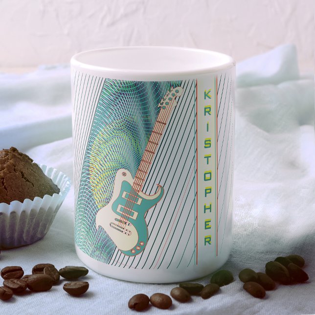 Taza De Café Añadir nombre a la guitarra eléctrica moderna Guay (Subido por el creador)