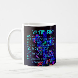 Taza De Café Añadir nombre a la oración de la serenidad en azul