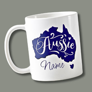 Taza De Café Añadir nombre - Aussie en el mapa de Australia