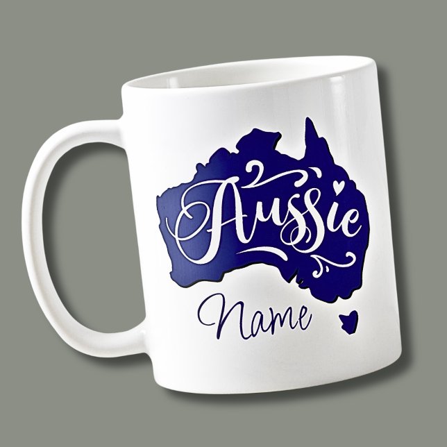 Taza De Café Añadir nombre - Aussie en el mapa de Australia (Subido por el creador)
