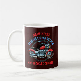 Taza De Café Añadir nombre clásico Personalizado rojo motocicle