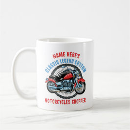 Taza De Café Añadir nombre clásico Personalizado rojo motocicle