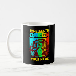 Taza De Café Añadir nombre de texto Junetdecimo Reina negra Afr