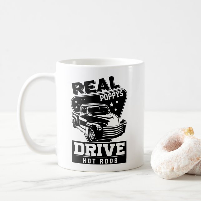 Taza De Café Añadir nombre de texto Real Abuelo Pop Drive Hot R (Con donut)
