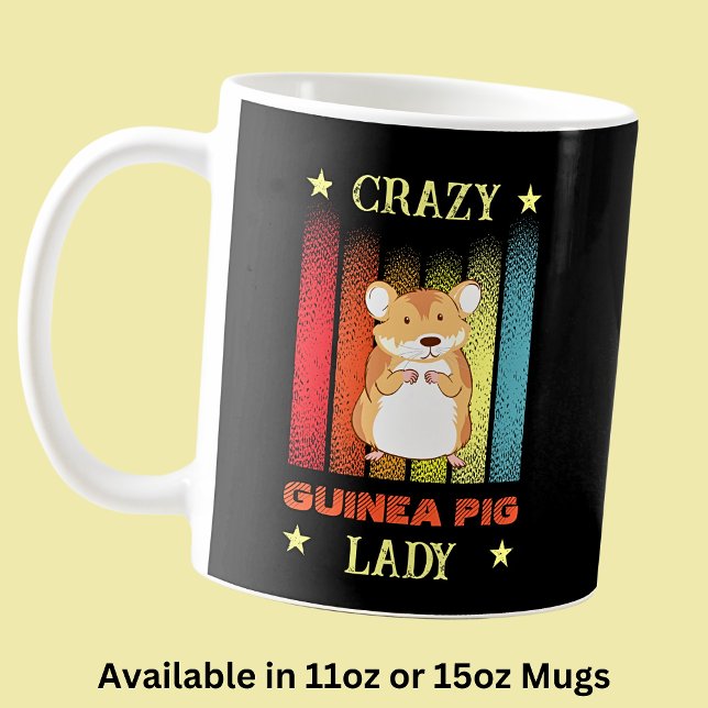 Taza De Café Añadir nombre Editar texto Crazy Guinea Dama de ce (Subido por el creador)