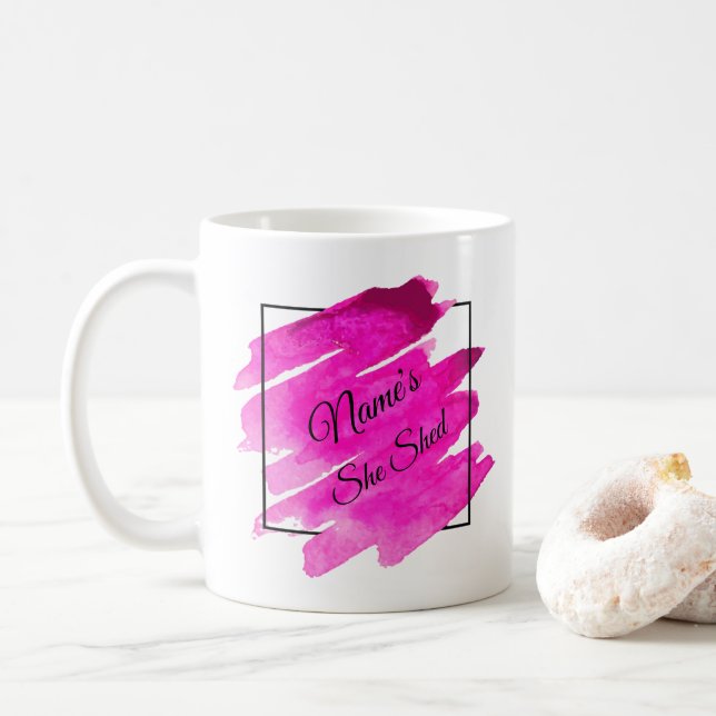 Taza De Café Añadir nombre Editar texto que ha desmenuzado el p (Con donut)