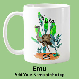 Taza De Café Añadir nombre Emu Australian Bird Animal