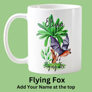 Taza De Café Añadir nombre Flying Fox Australian Animal