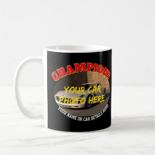 Taza De Café Añadir nombre, foto de su auto, texto, vehículo de