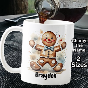 Taza De Café Añadir nombre, hombre de pan de jengibre para Navi