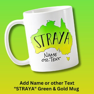 Taza De Café Añadir nombre o texto Green & Gold STRAYA Map