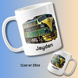 Taza De Café Añadir nombre o texto - Locomotora diesel verde am