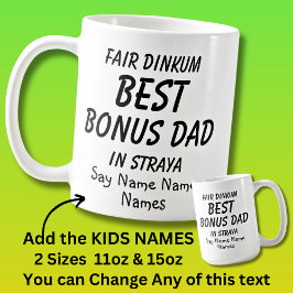 Taza De Café Añadir nombres de niños - Fair Dinkum BEST BONUS D