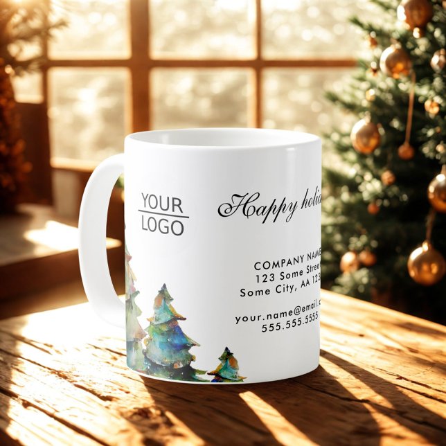 Taza De Café Añadir promoción de árboles de navidad con Persona (Subido por el creador)